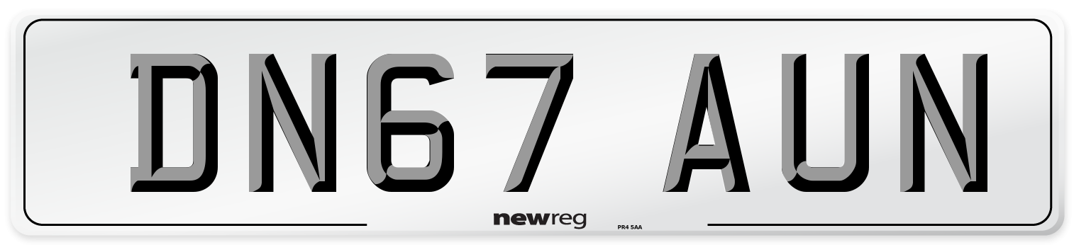 DN67 AUN Number Plate from New Reg
